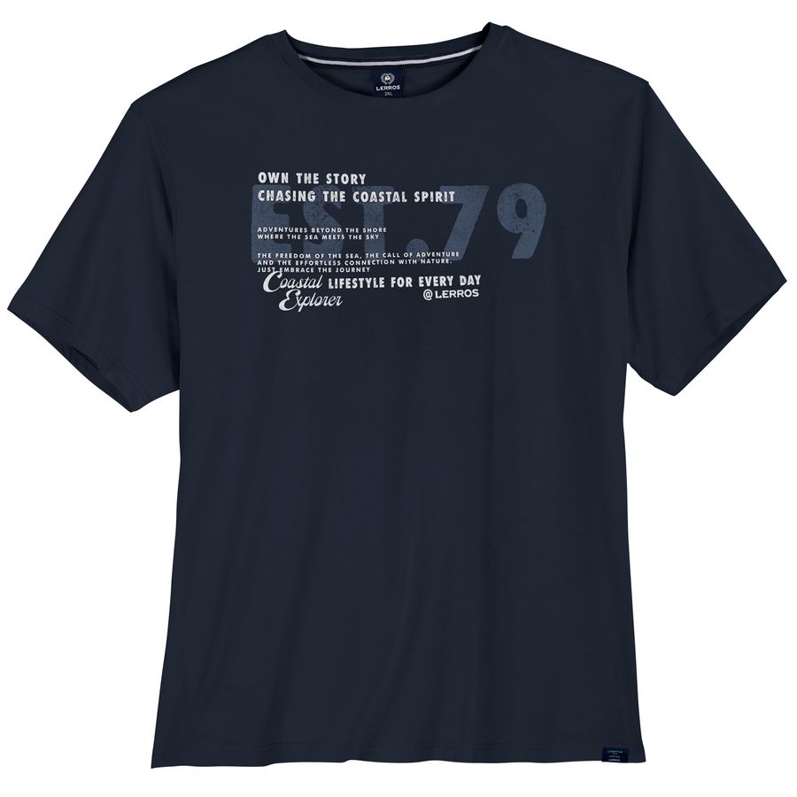 Lerros Übergrößen T-Shirt navy Frontprint modisch
