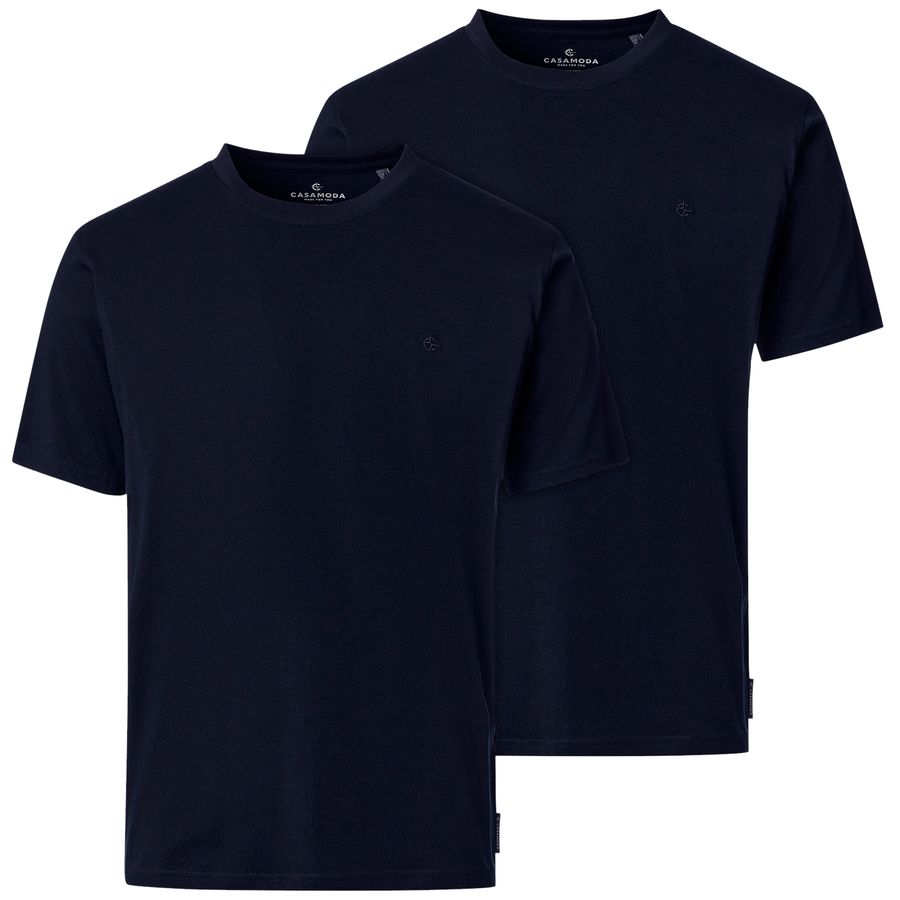 CasaModa Übergrößen Doppelpack T-Shirts navy