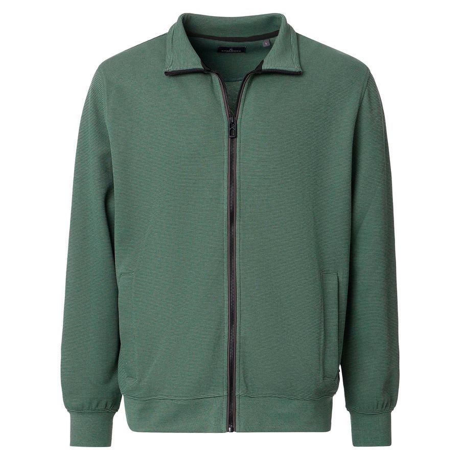 CasaModa Übergrößen Sweatjacke hellgrün Struktur