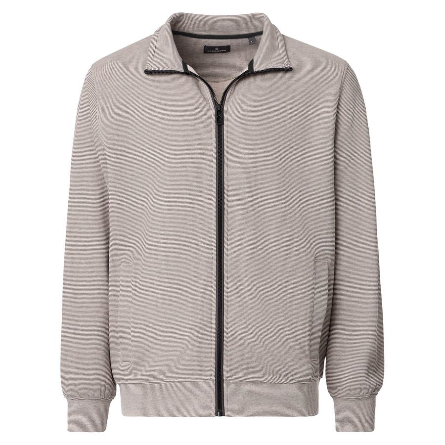 CasaModa Übergröße Sweatjacke beige melange Struktur