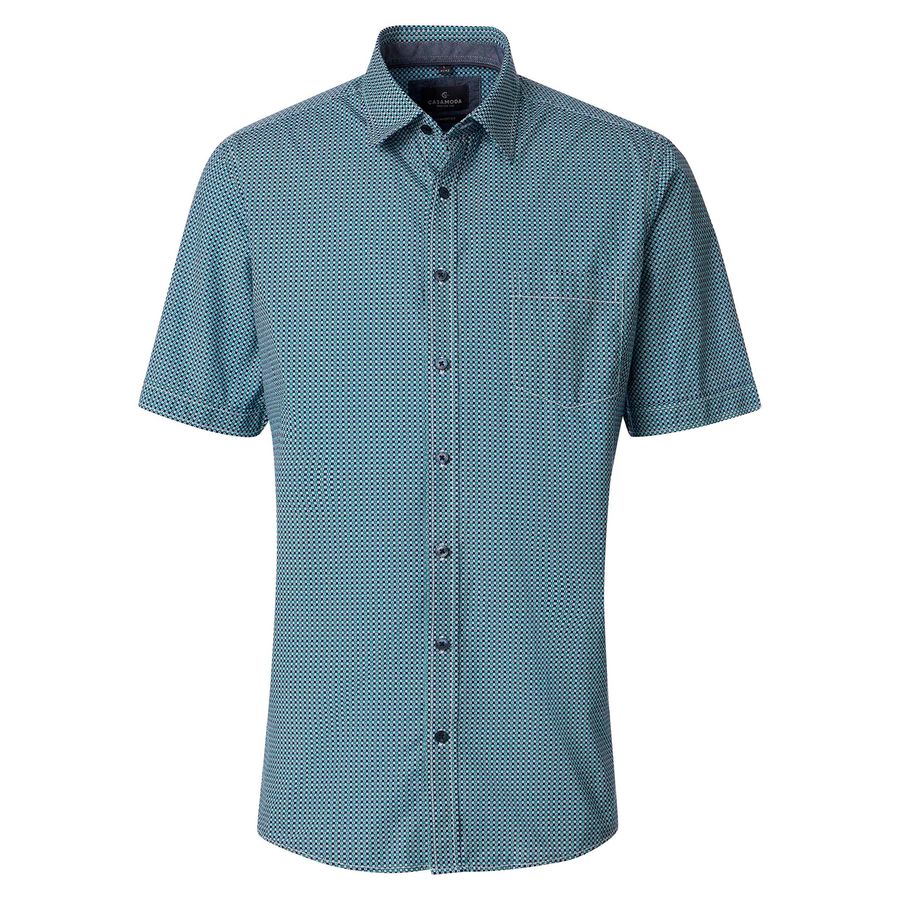 CasaModa Übergrößen grün-dunkelblau Kurzarmhemd