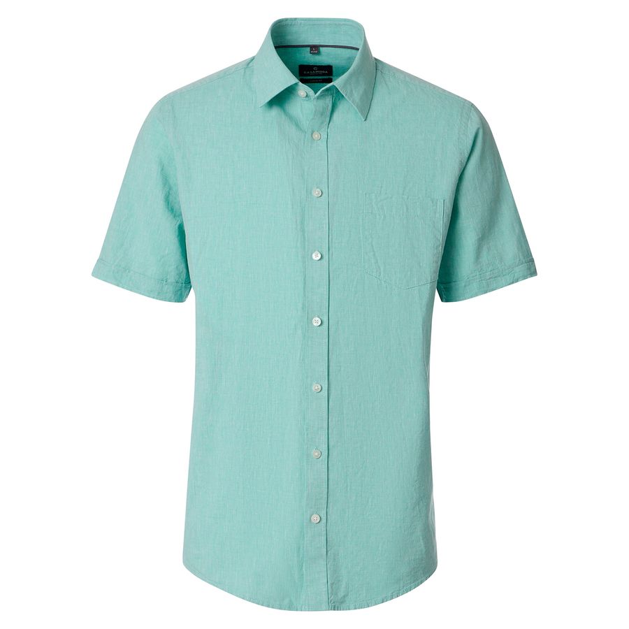 CasaModa Übergrößen Kurzarmhemd hellgrün melange