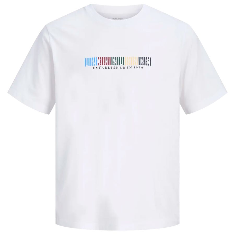 Jack&Jones Übergröße weiß T-Shirt JORNANTUCKET Print
