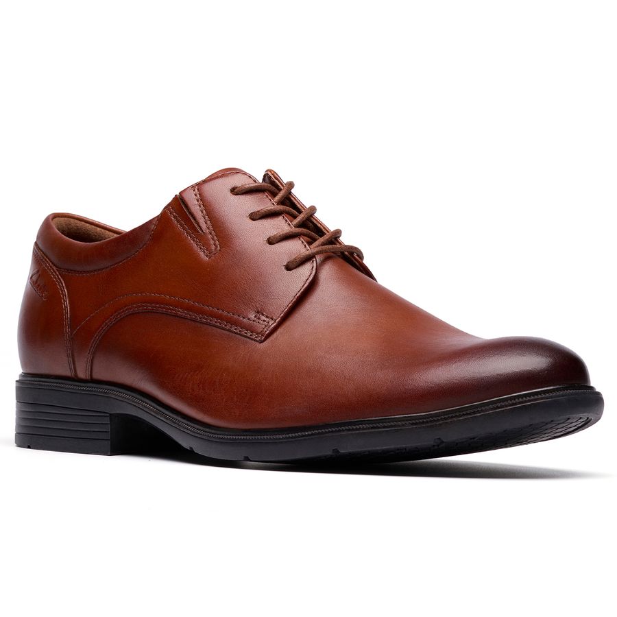 Clarks Leder-Schuh elegant braun Steadwell Lace