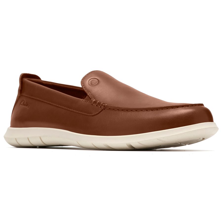 Clarks Leder-Mokassin elegant braun Flexway Step