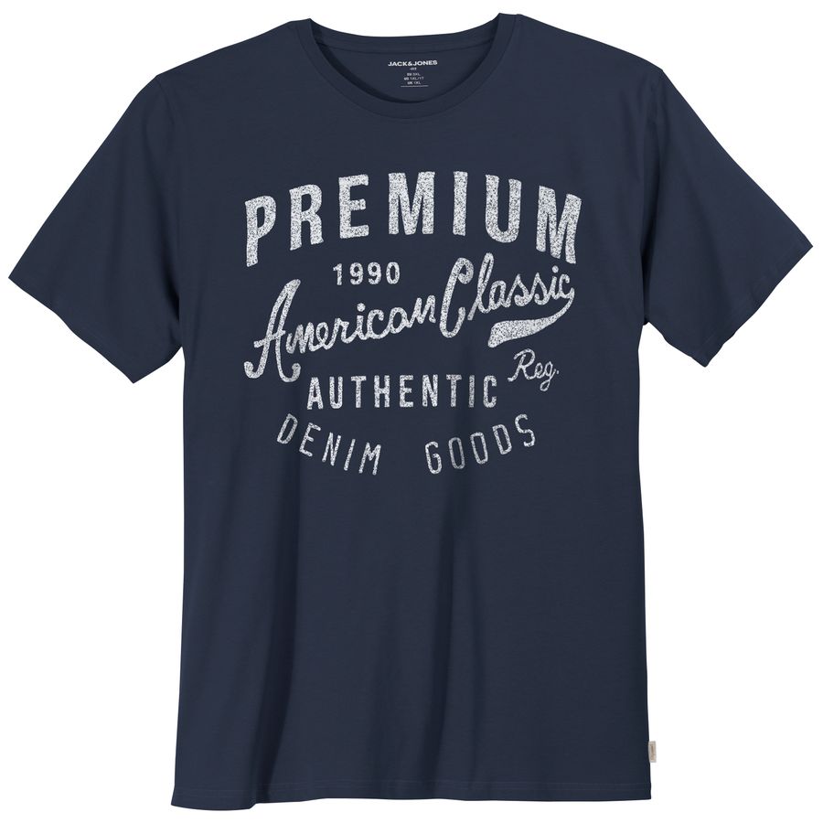 Jack&Jones Übergrößen T-Shirt navy Print JPRBLUALEX