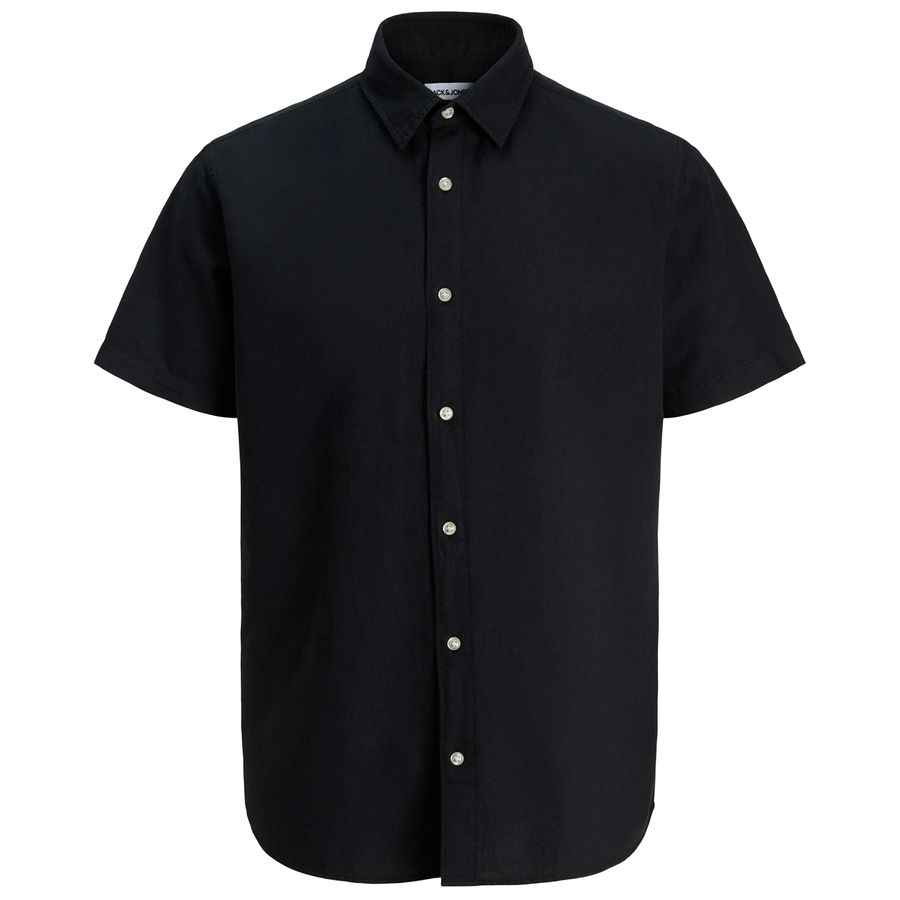 Jack&Jones Übergrößen Kurzarmhemd schwarz JJEBREEZE