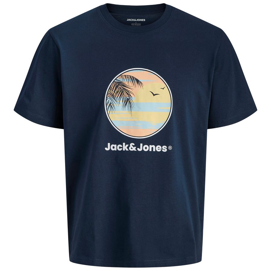 Jack&Jones Übergrößen T-Shirt Print navy JJPERRY