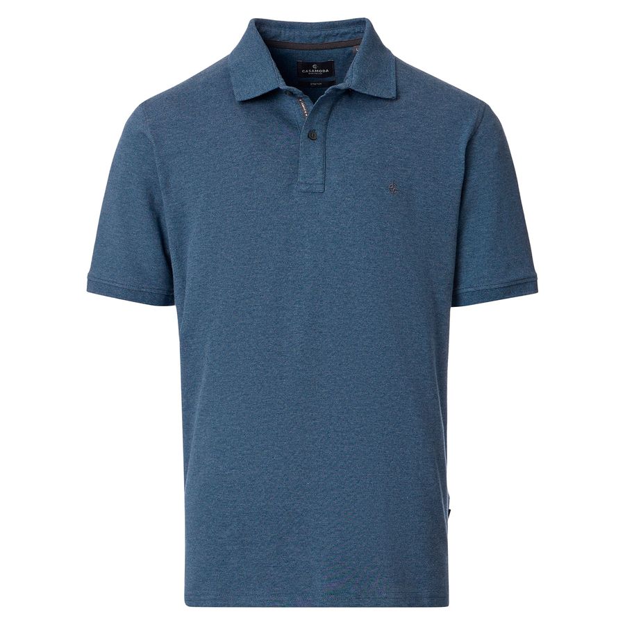 CasaModa Übergrößen Stretch-Poloshirt jeansblau