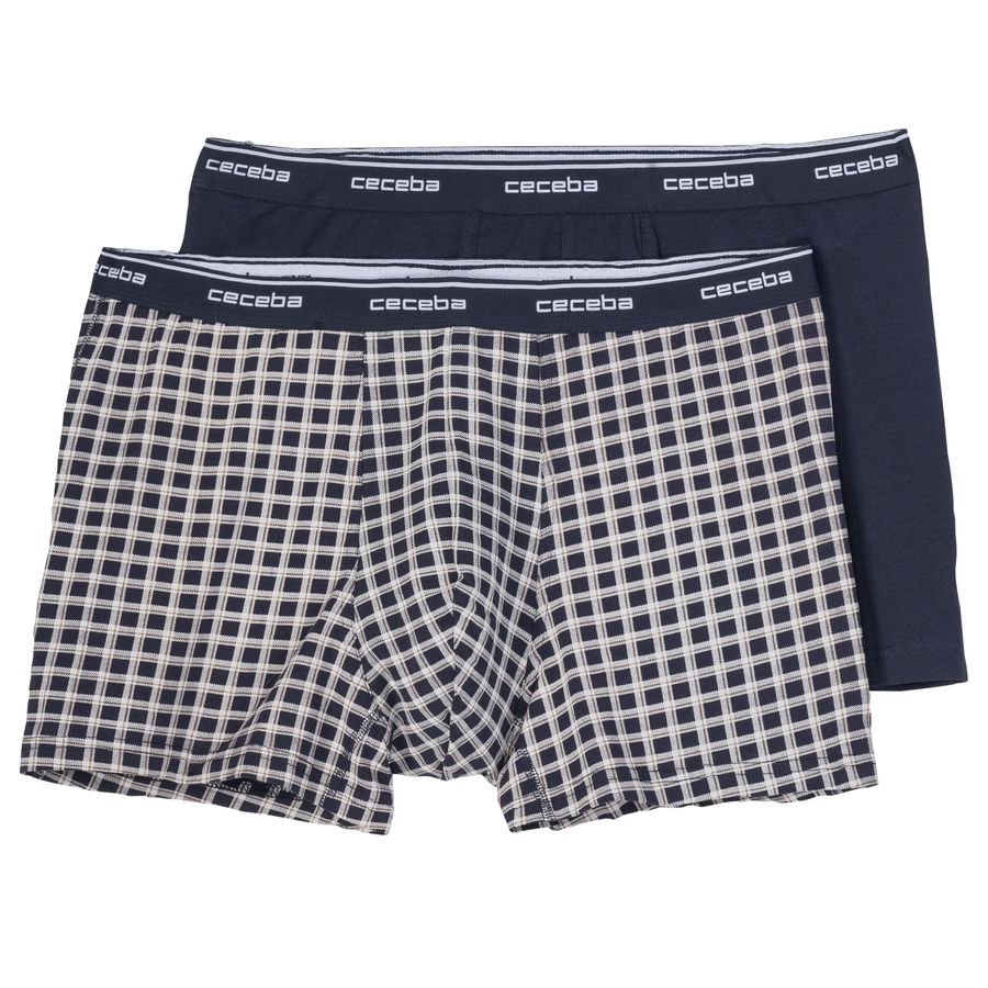 Ceceba XXL Stretch-Pants 2er-Pack navy/weiß kariert