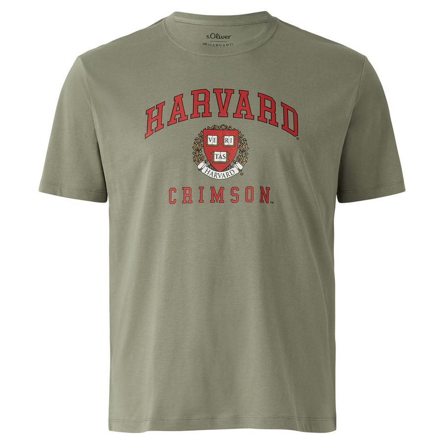 s.Oliver Übergrößen khaki T-Shirt Harvard®-Print