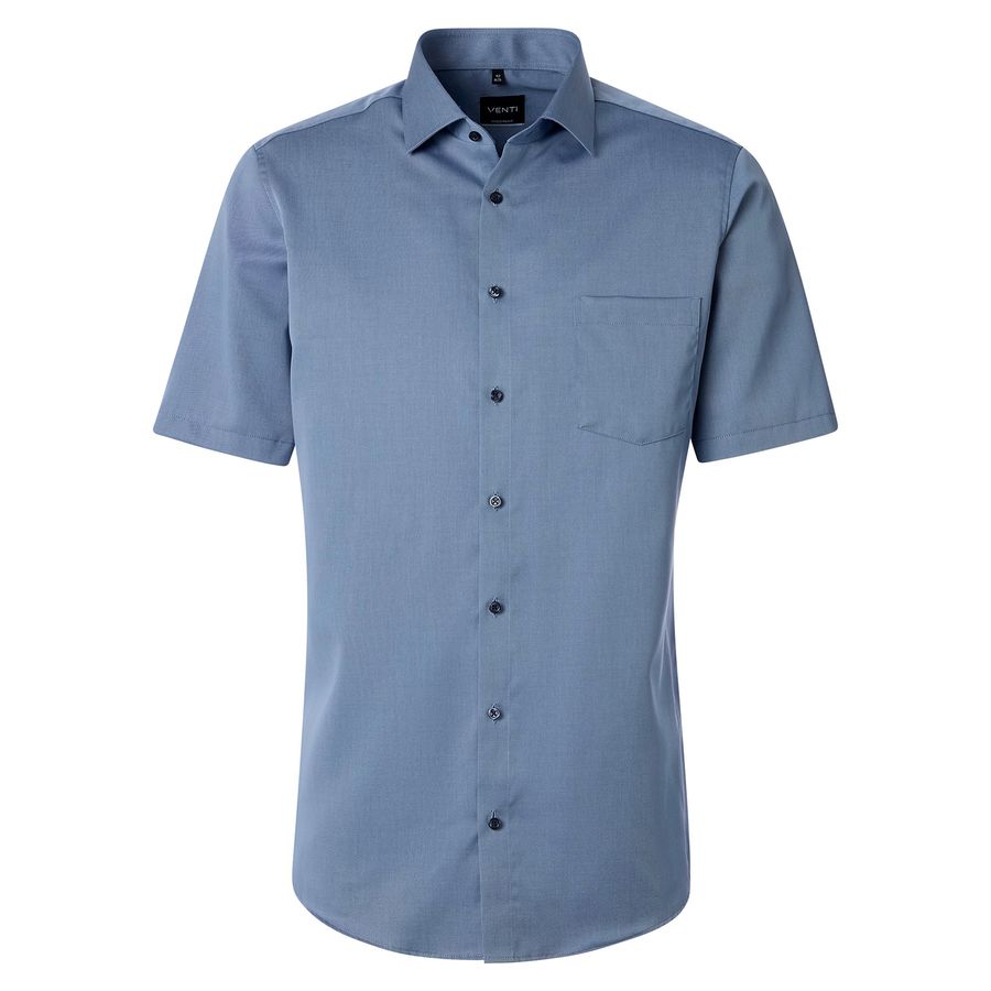 Venti Übergrößen Kurzarmhemd rauchblau bügelfrei