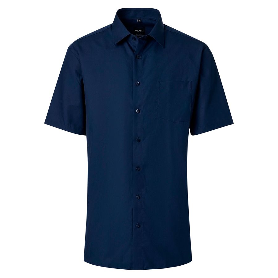 Venti Übergrößen Kurzarmhemd dunkelblau bügelfrei