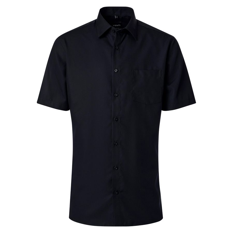 Venti Übergrößen Kurzarmhemd schwarz bügelfrei