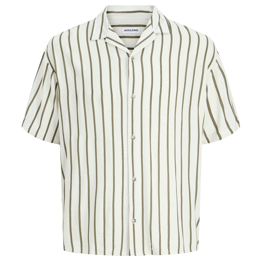 Jack&Jones Übergrößen Kurzarmhemd JJEJEFF beige-oliv