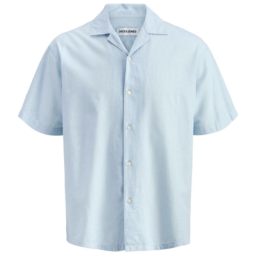 Jack&Jones Übergrößen Kurzarmhemd hellblau JJEBREEZE