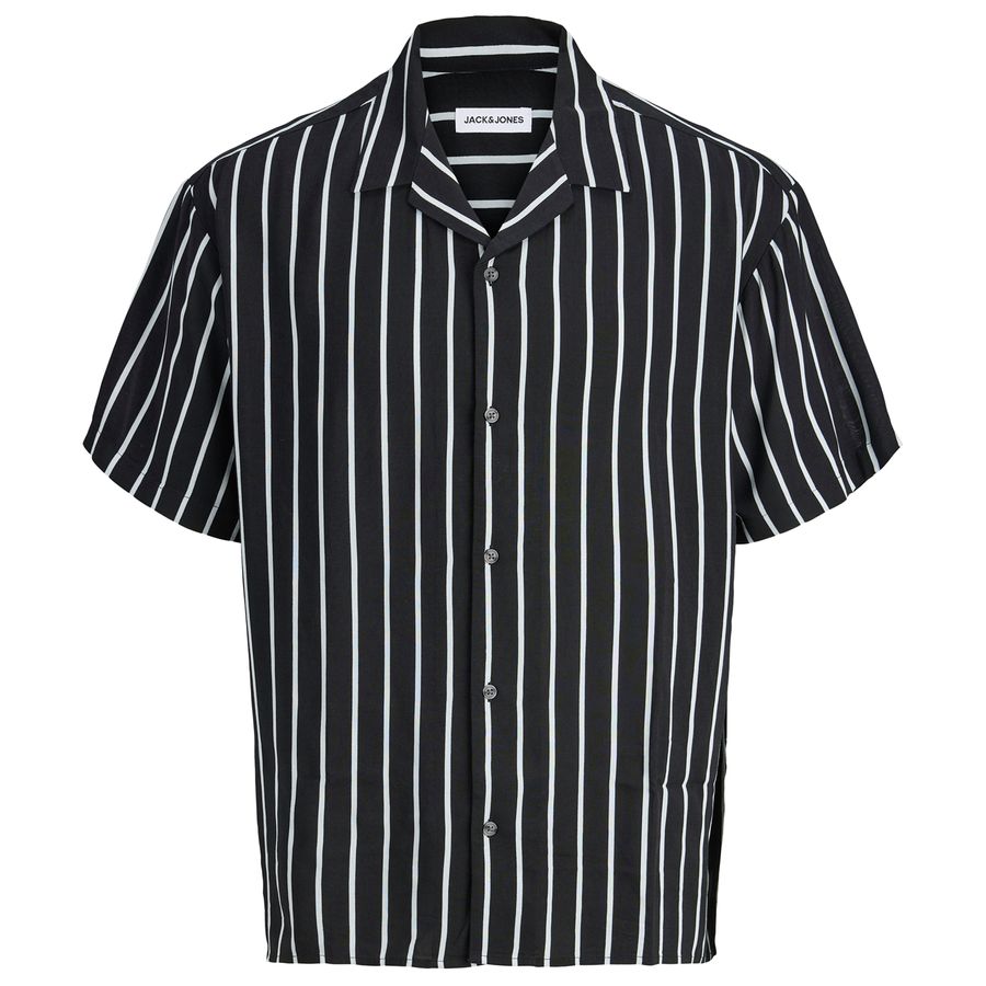 Jack&Jones XXL Kurzarmhemd JJEJEFF schwarz-hellgrau