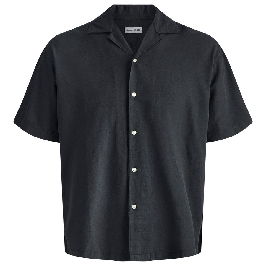 Jack&Jones Übergrößen Kurzarmhemd schwarz JJEBREEZE