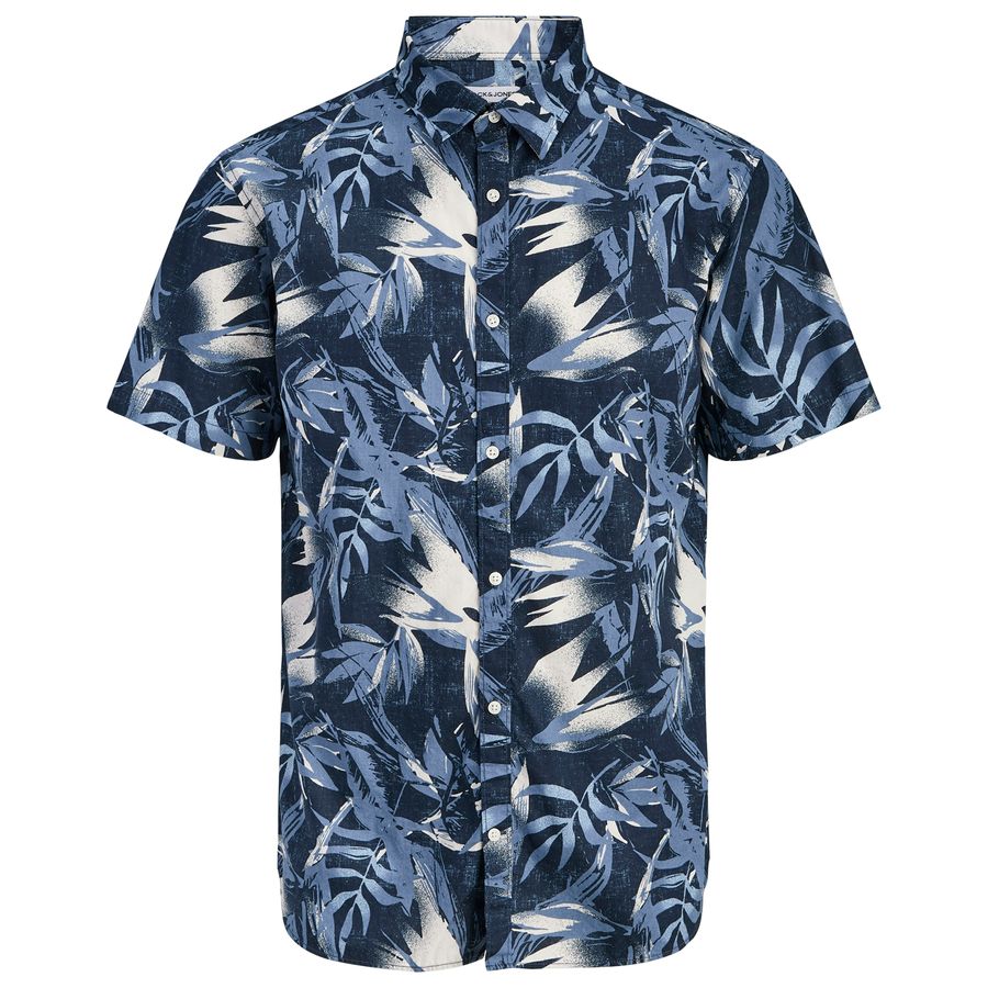 Jack&Jones Kurzarmhemd XXL blau-weiß JJHONOLULU