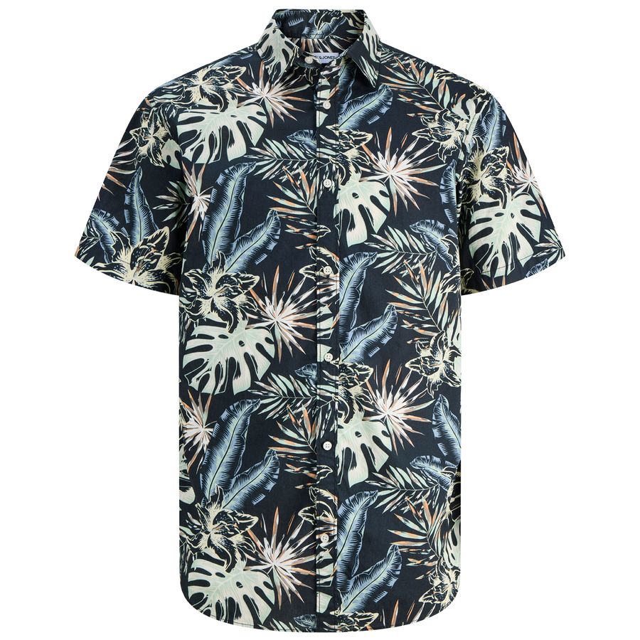 Jack&Jones Kurzarmhemd XXL schwarz-mint JJHONOLULU