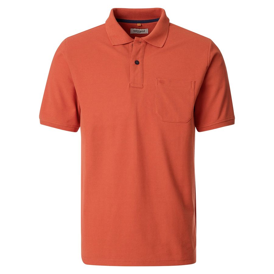 Redmond Übergrößen Basic Poloshirt terracotta