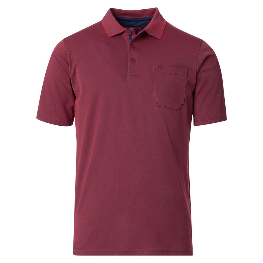 Redmond Übergrößen Wash & Wear Polo bordeaux melange