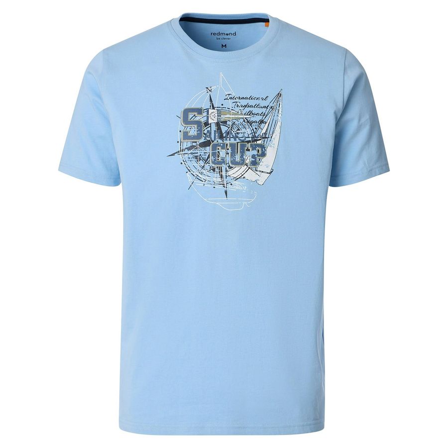 Redmond XXL T-Shirt hellblau Frontprint maritim