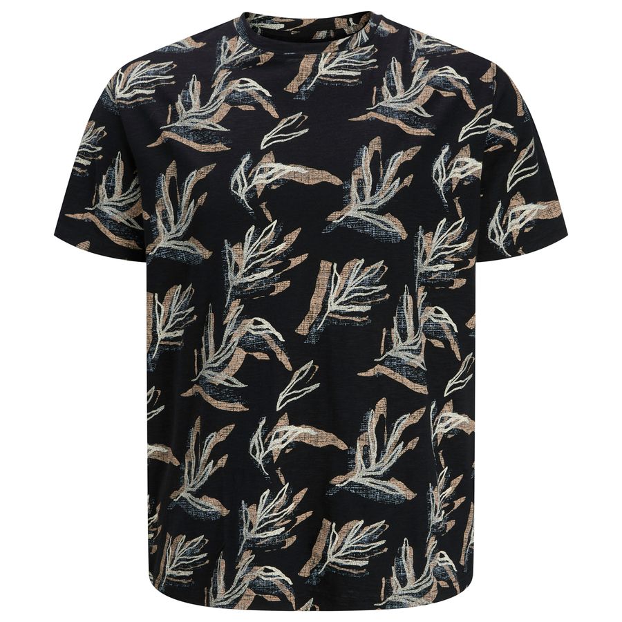 Jack&Jones Übergrößen T-Shirt schwarz-beige-blau
