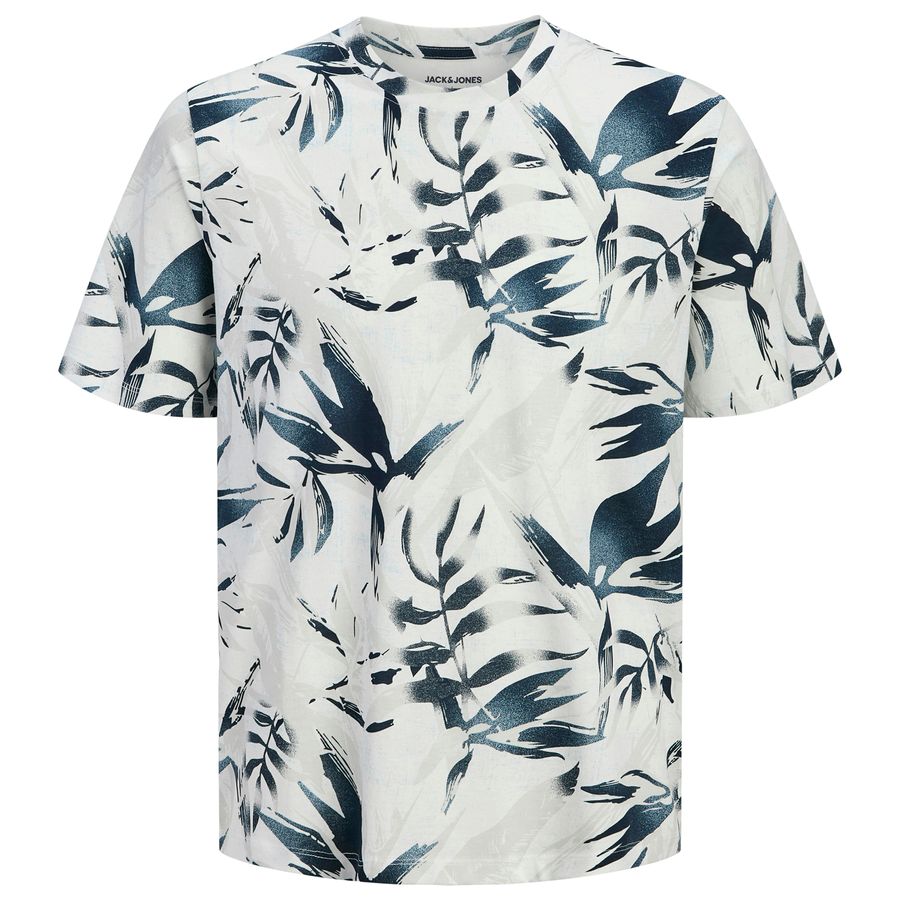 Jack&Jones Übergröße T-Shirt blau-grau-weiß floral