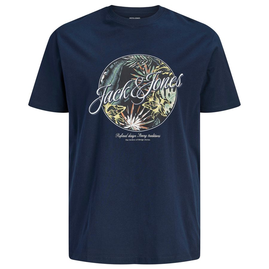 Jack&Jones Übergröße navy T-Shirt JJHONOLULU floral