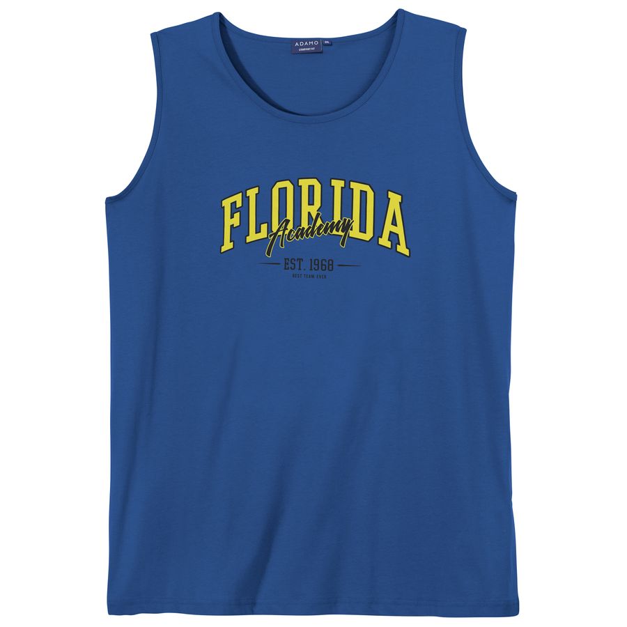 Adamo Tanktop Übergröße royalblau Frontprint Florida