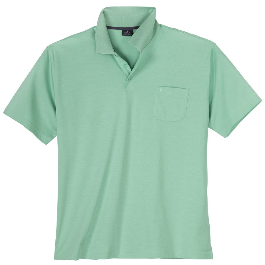 Ragman Übergrößen Poloshirt hellgrün melange