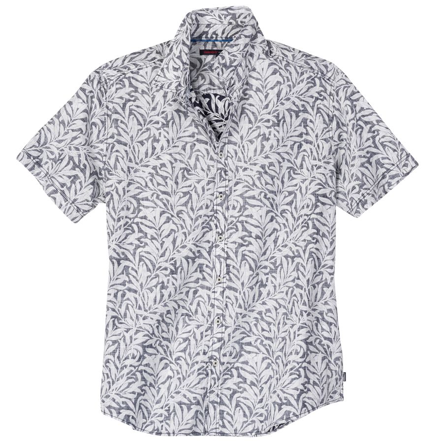 Paddock's Übergrößen Kurzarmhemd navy-weiß floral