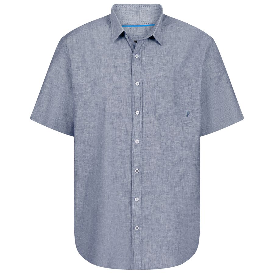 Paddock's Übergrößen Kurzarmhemd navy melange
