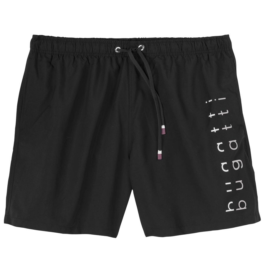 Bugatti Übergrößen Badeshorts schwarz Logoprint