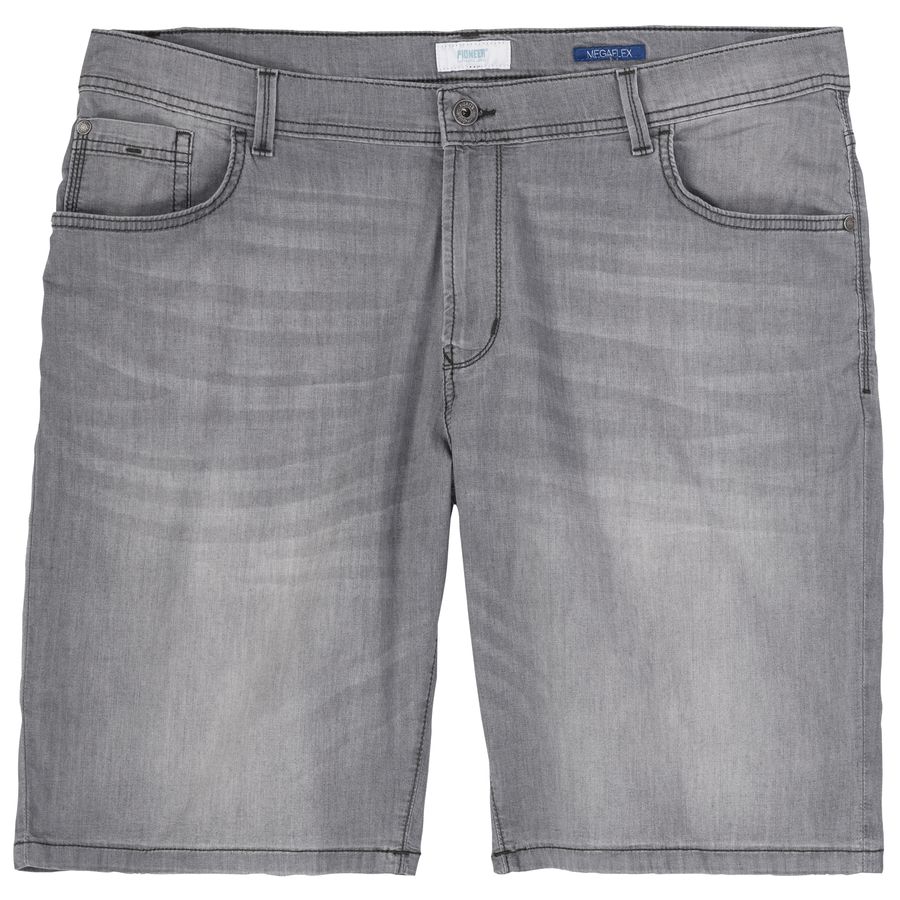 Pioneer Übergröße Jeans-Shorts leicht Finn grau used