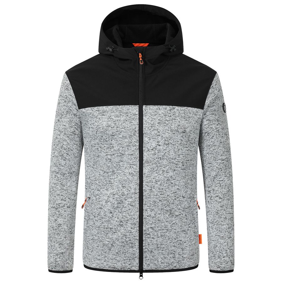 Blue Wave Übergrößen Strick-Fleecejacke grau melange