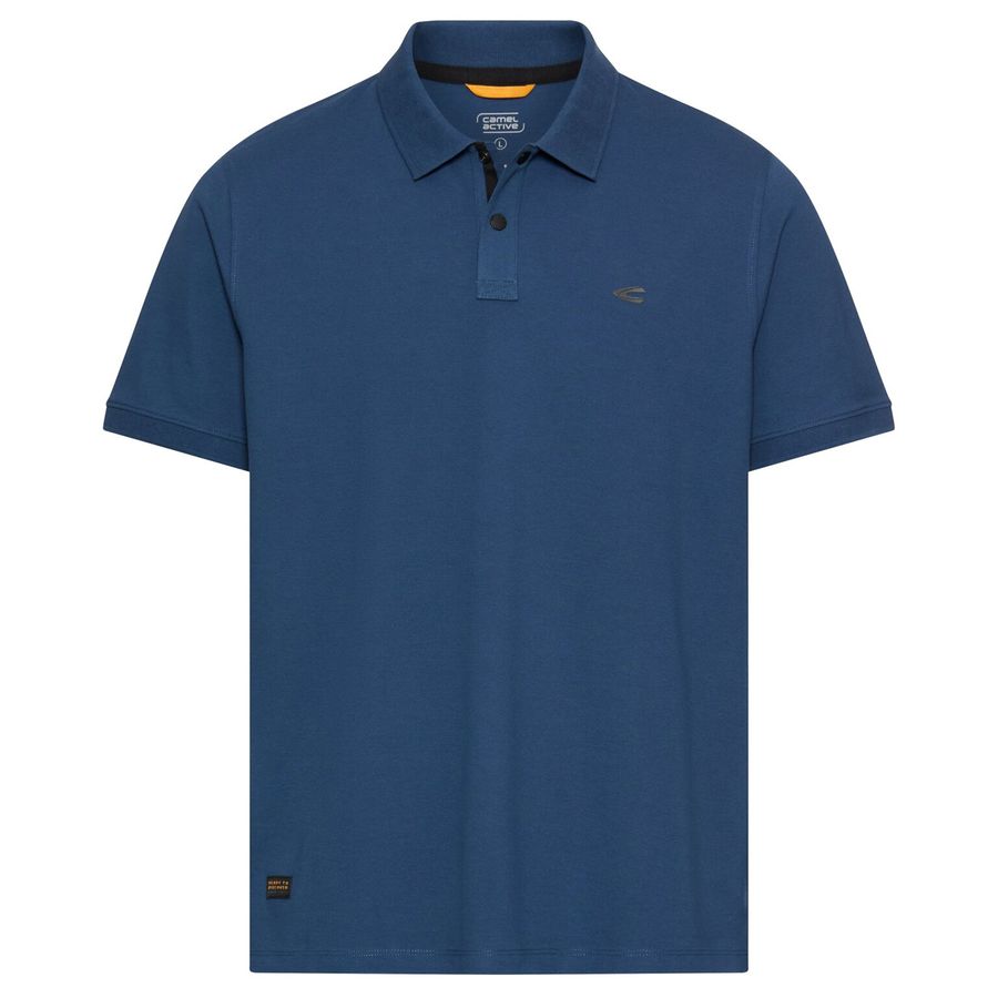 Camel Active Übergröße Basic Stretch-Poloshirt blau
