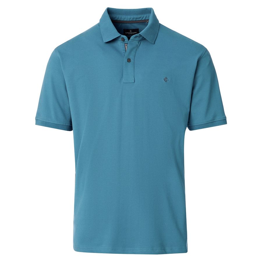 CasaModa Übergrößen Stretch-Poloshirt petrolblau