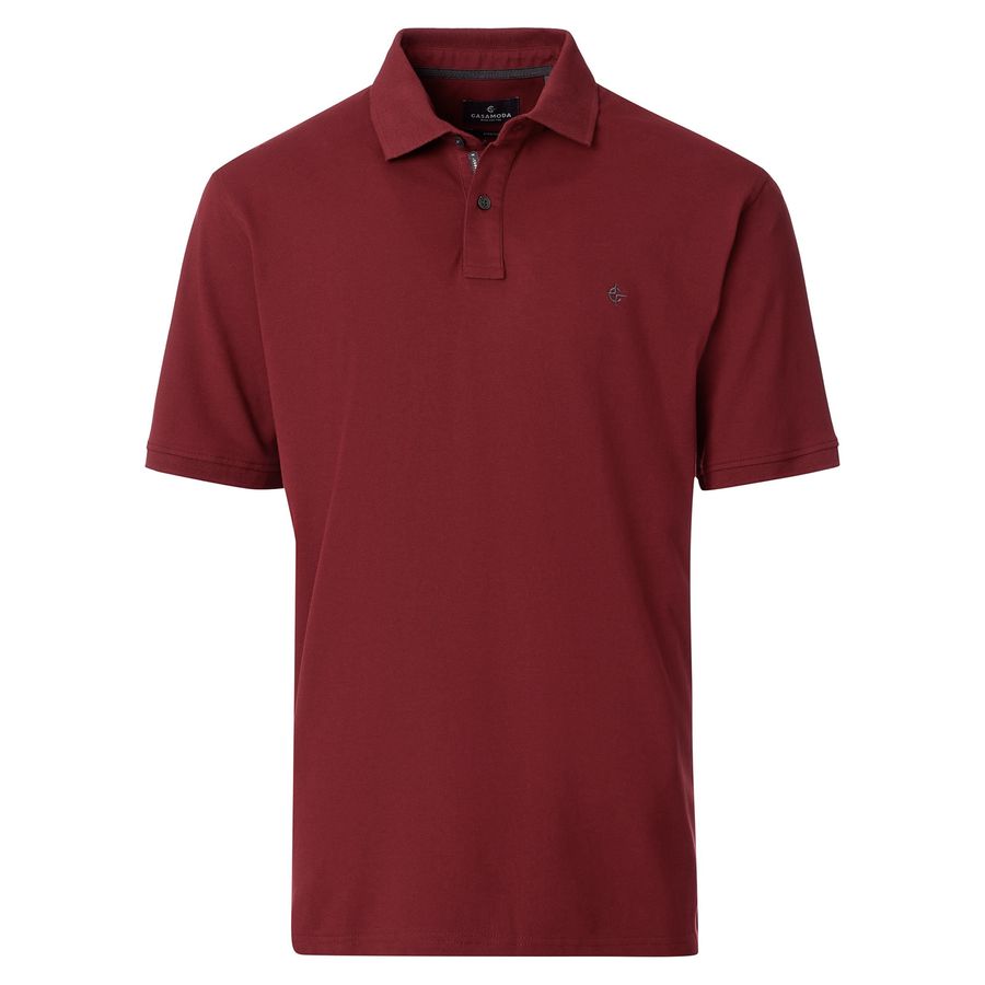 CasaModa Übergrößen Stretch-Poloshirt weinrot