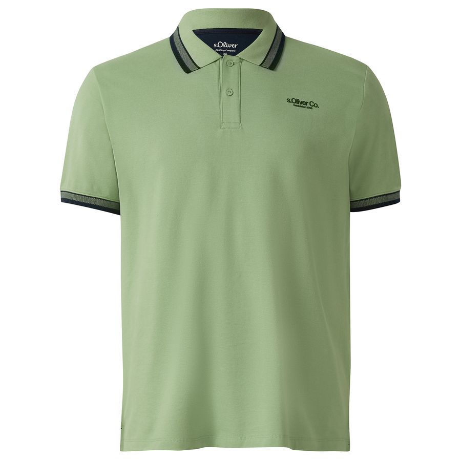 s.Oliver Übergrößen Stretch-Poloshirt hellgrün