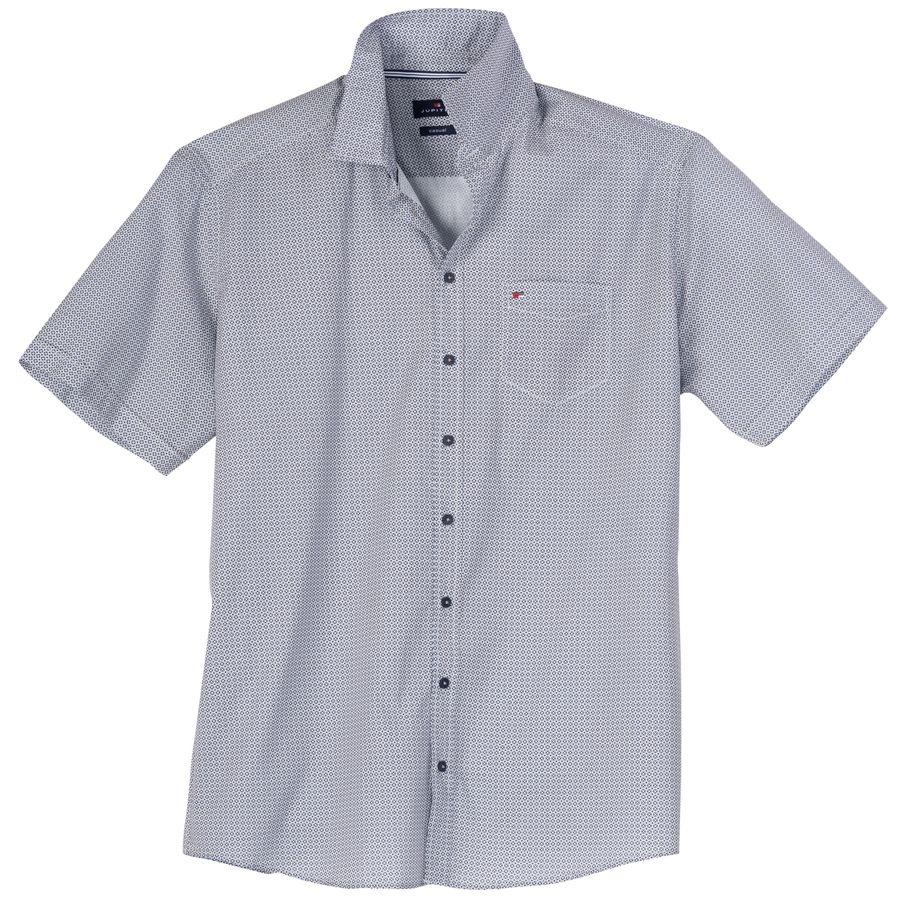 Jupiter Übergrößen Kurzarmhemd gemustert navy-beige