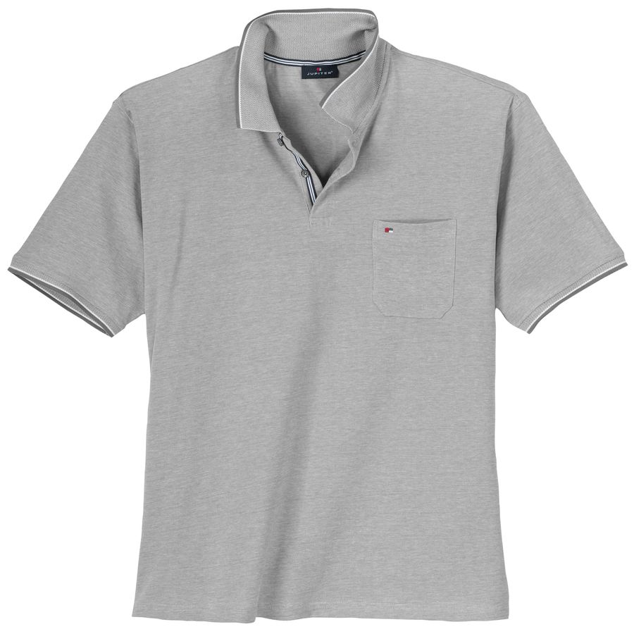 Jupiter Übergrößen Poloshirt grau melange