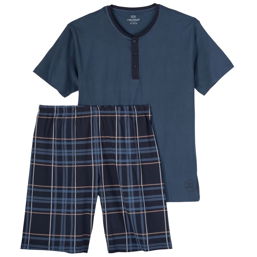 Ceceba Übergröße Shorty Henley navy/braun-weiß Karo