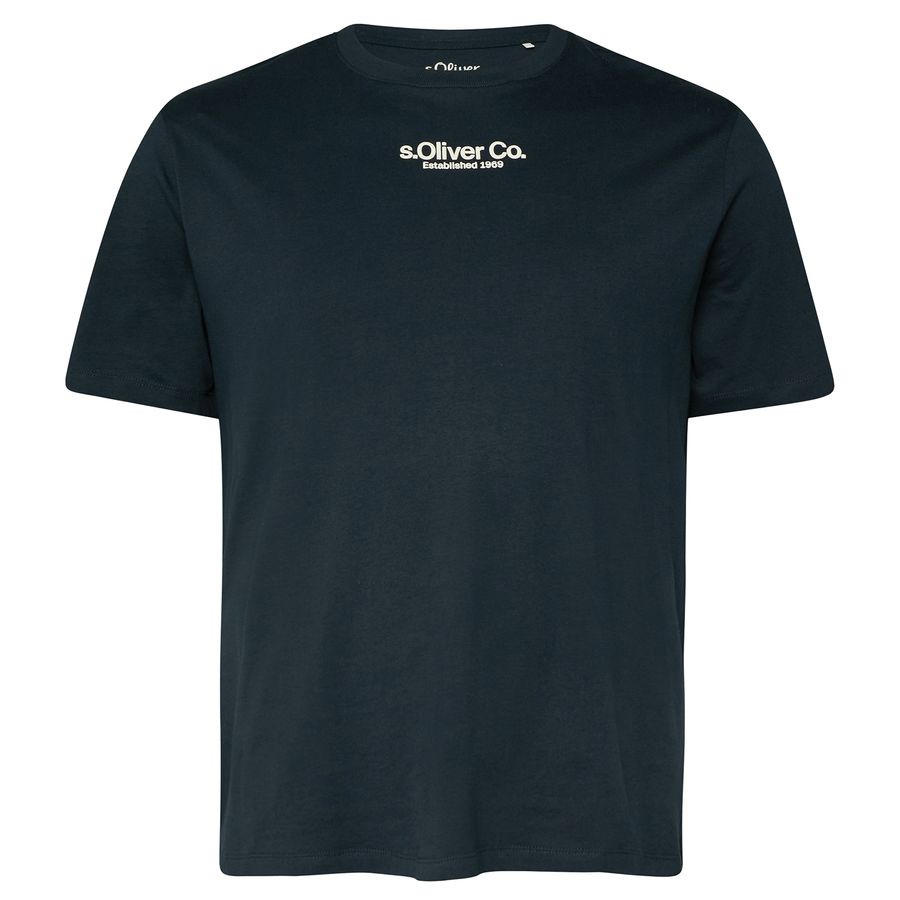 s.Oliver Übergrößen Basic-T-Shirt navy Logoprint