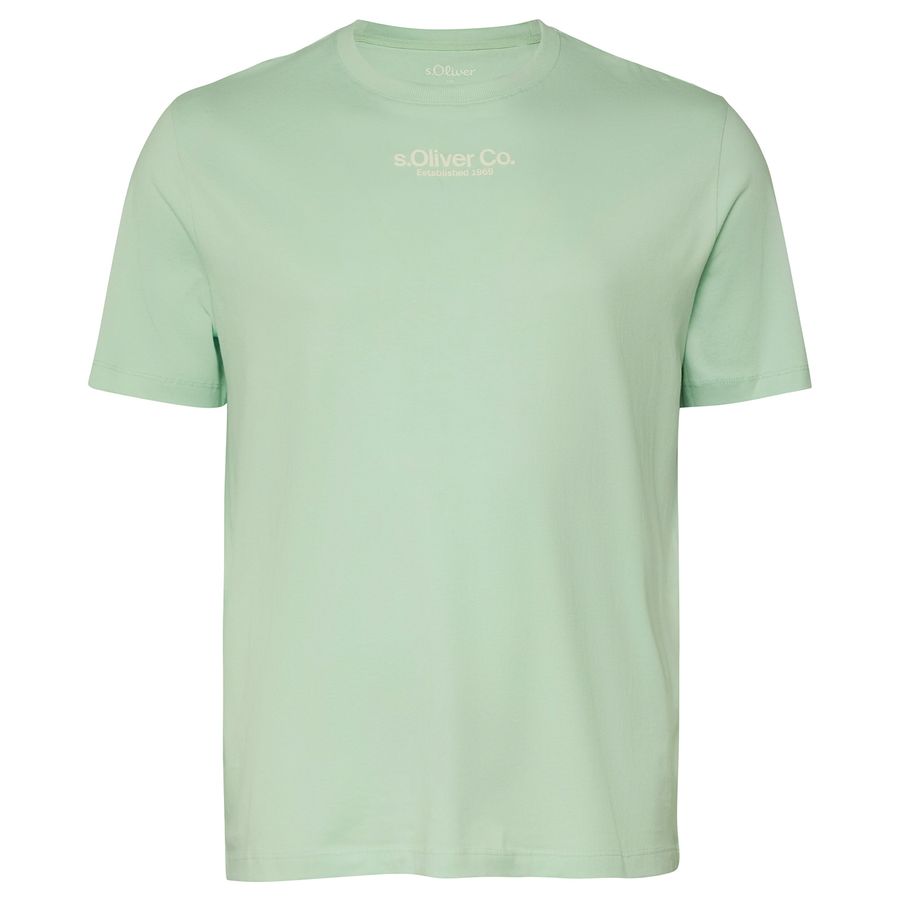 s.Oliver Übergrößen Basic-T-Shirt mintgrün Logoprint