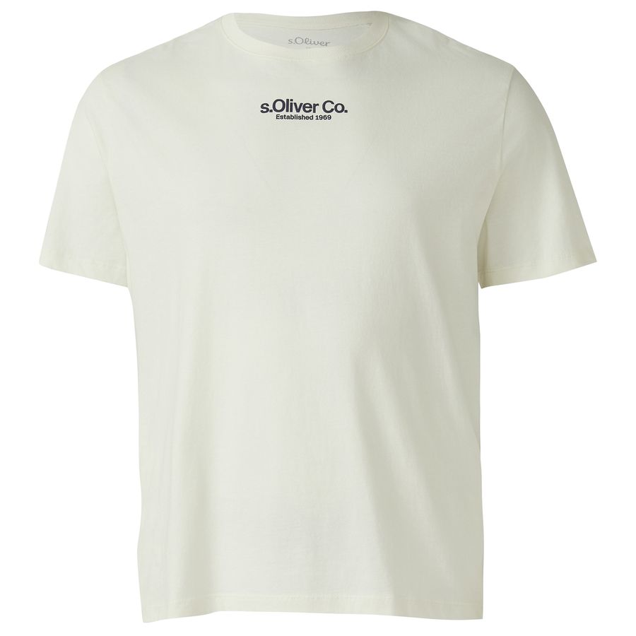 s.Oliver Übergrößen Basic-T-Shirt weiß Logoprint