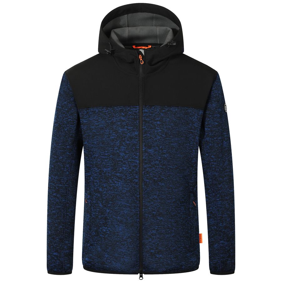 Blue Wave Übergrößen Strick-Fleecejacke navy melange