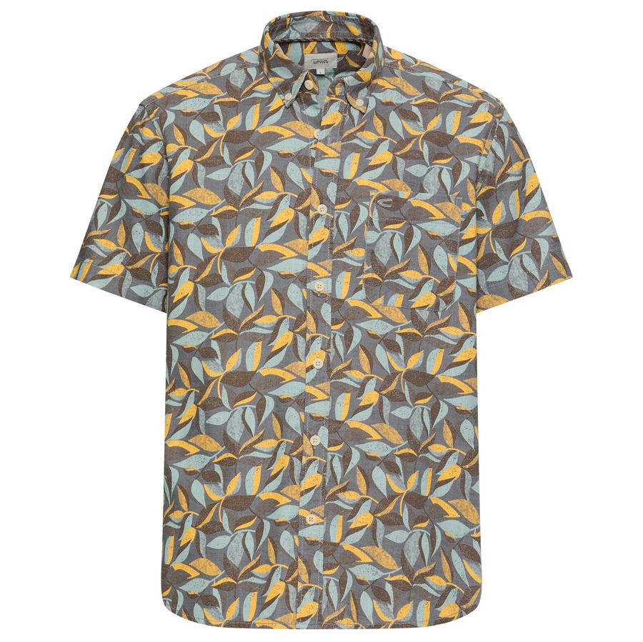 Camel Active Übergrößen Kurzarmhemd gelb-braun-mint