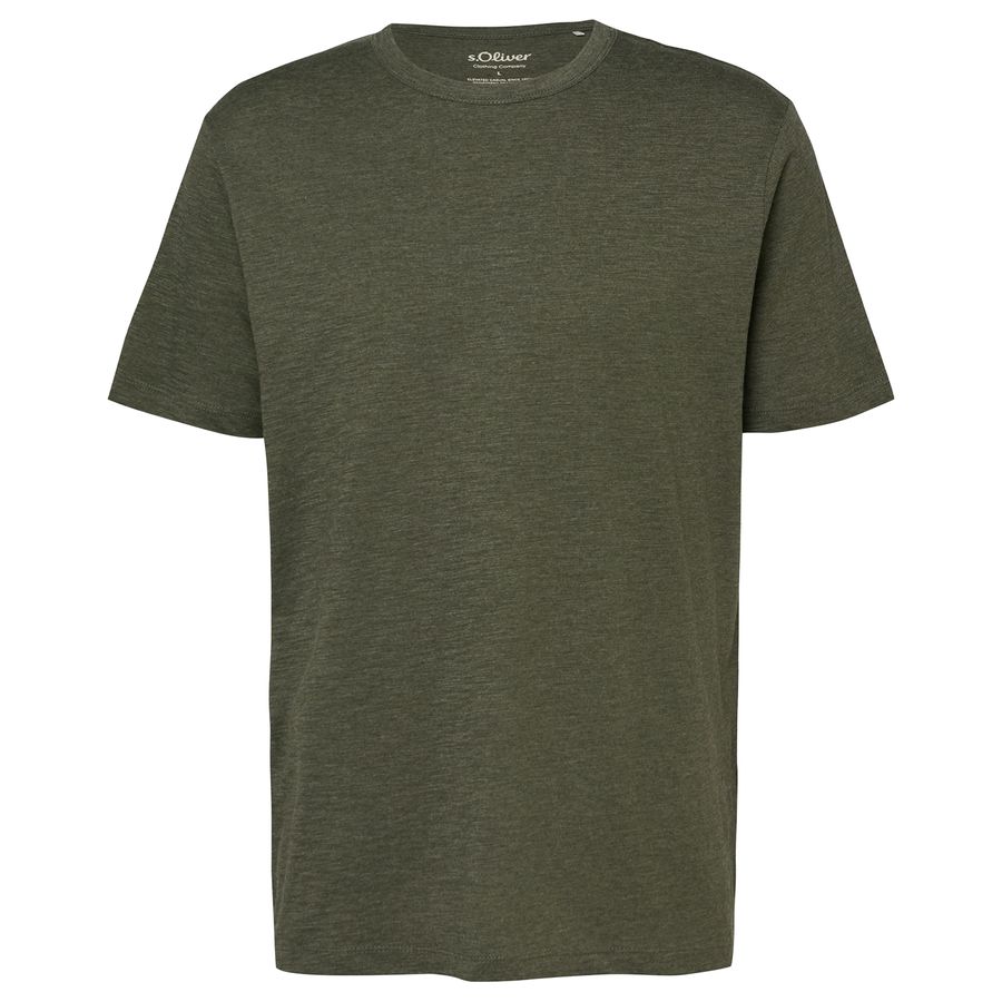 s.Oliver Übergrößen Basic-T-Shirt oliv melange